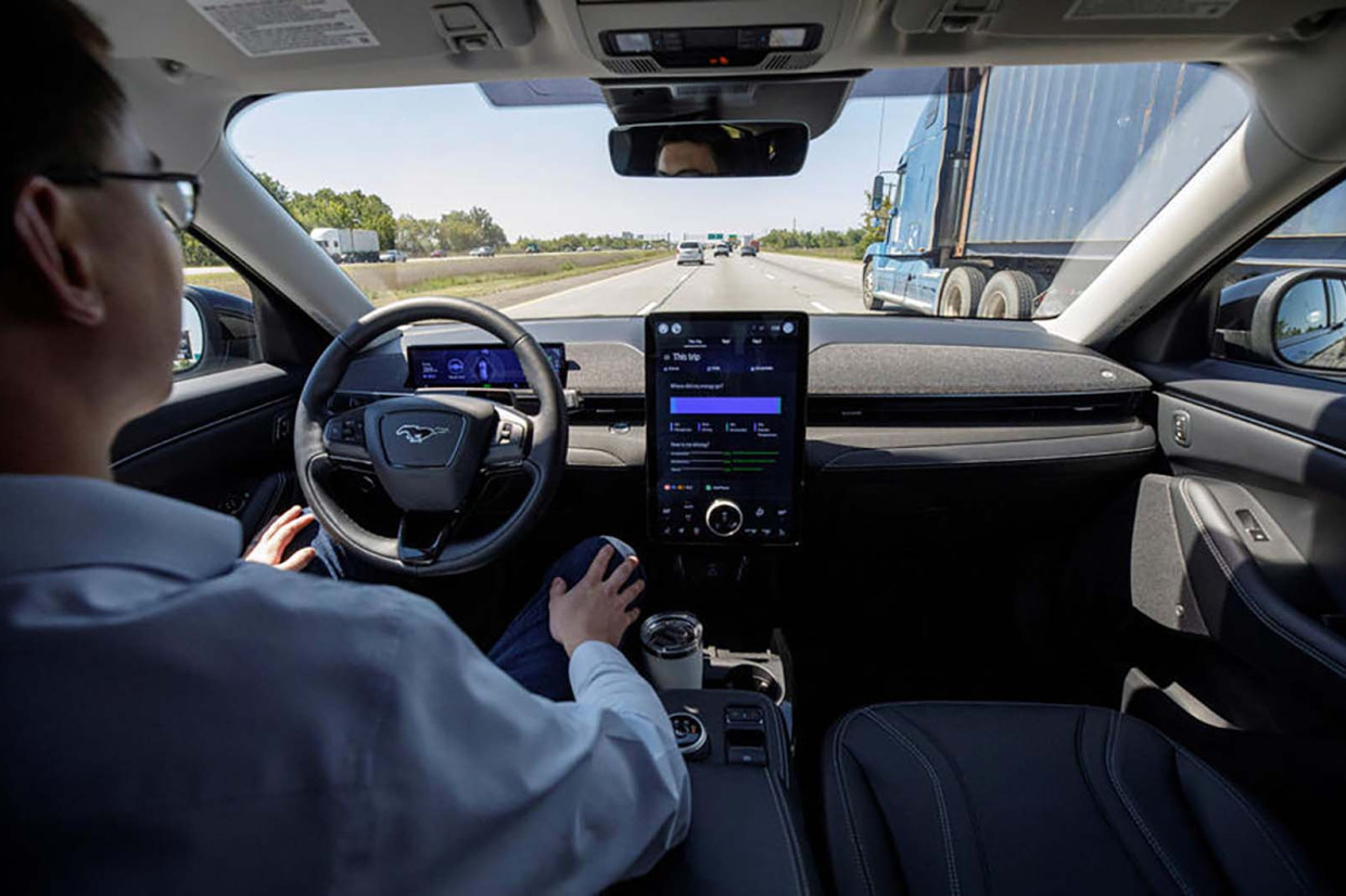 Ford mustang mach clearance e self driving