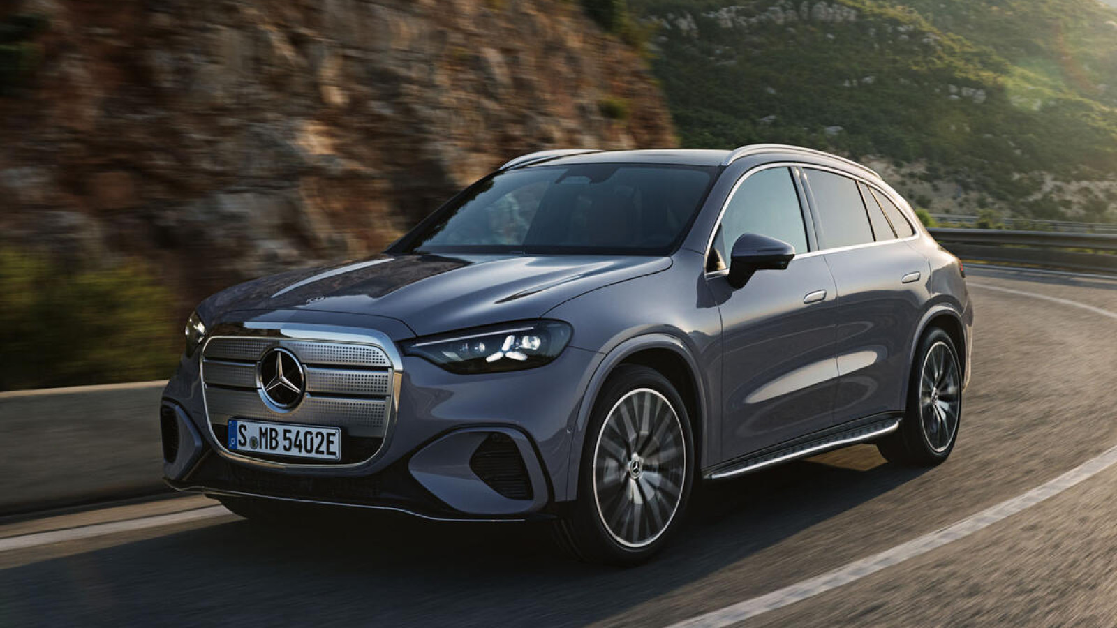 Mercedes GLC EQ driving on road