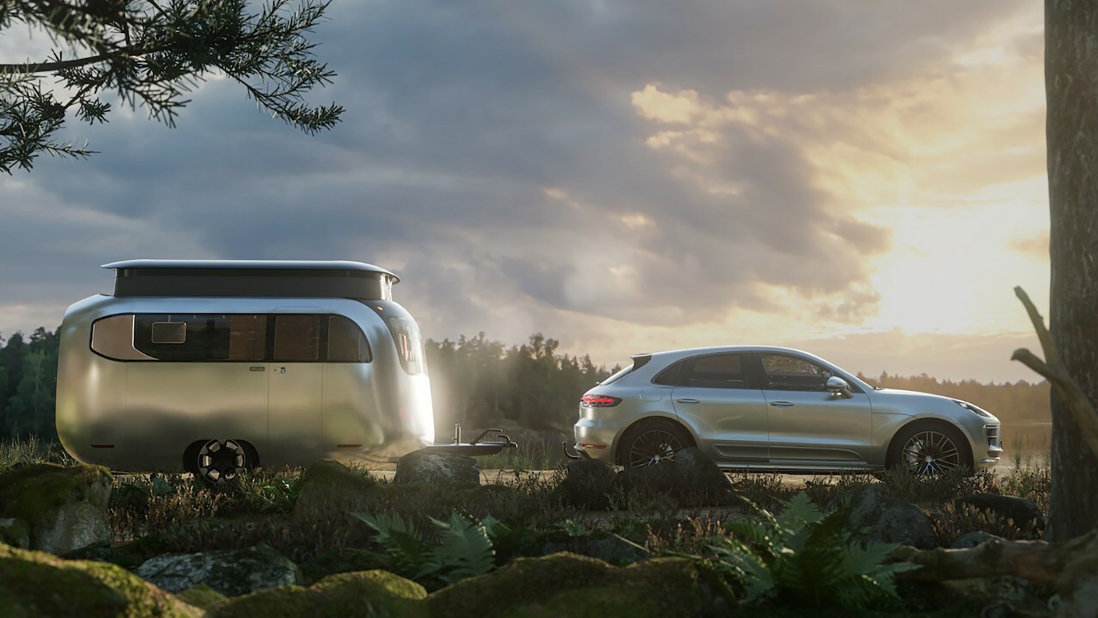Airstream and Studio Porsche EV travel trailer concept
