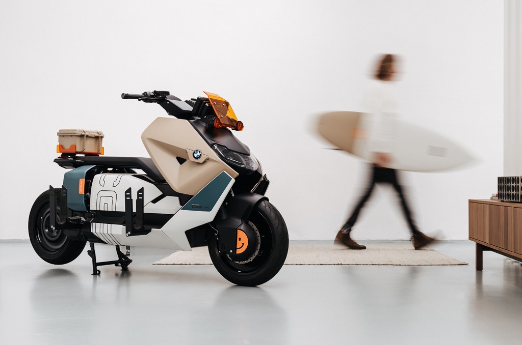 New BMW CE 04 Vagabund is an e-moped that can carry a surfboard